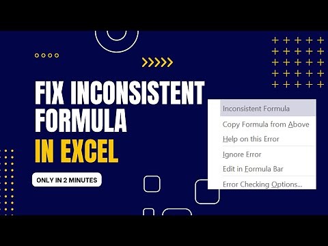 Fix Inconsistent Formula - Excel