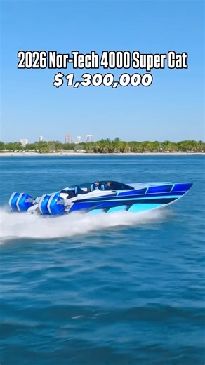 Boats Daily ™️ on Instagram: "NEW LISTING | 2026 Nor-Tech 4000 Super Cat available from @Southfloridaboatcenter & @Sofloboats | Currently asking $1,300,000 This 2026 Nor-Tech 4000 Super Cat delivers elite performance and luxury, powered by quad Mercury Racing 500R V8s with R-Drive Sport gearcases, STR jack plates, Zero Effort controls, VesselView 903, and a premium steering package. Equipped with a full Garmin electronics suite, including GPSMap displays and XM Weather, and a top-tier JL Audio M