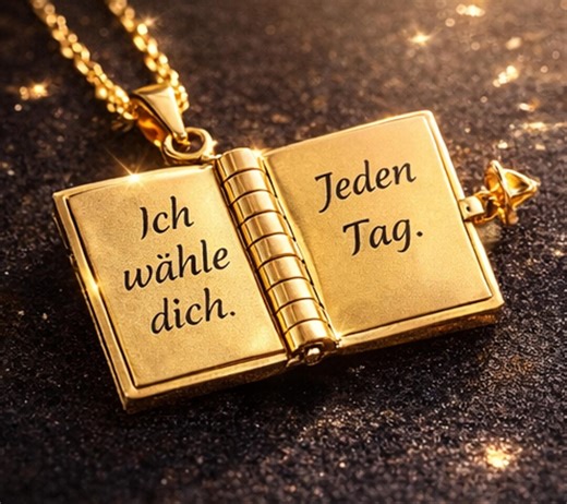 Engraved Book Pendant - Gold Necklace With Message, Love Letter Necklace, Locket Necklace, Necklace With Hidden Message - Etsy