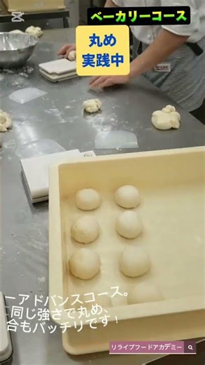 【ベーカリープロコース】パン作り基礎「丸め」実戦中（張り・同じ強さ）#＃パン屋開業#パン作り#丸め