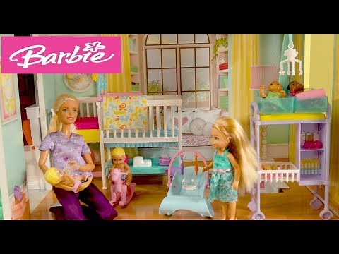Barbie and Ken Story: New Girl in Barbie Daycare and Nursery School with Playground and Gym