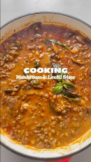 Hearty Mushroom & Black Lentil Stew | High Protein Vegan Comfort Food