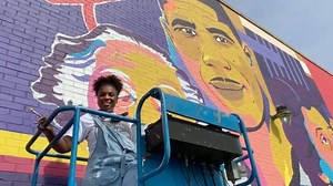 Award-winning Madison artist, legally blind, paints with a distinctive vision