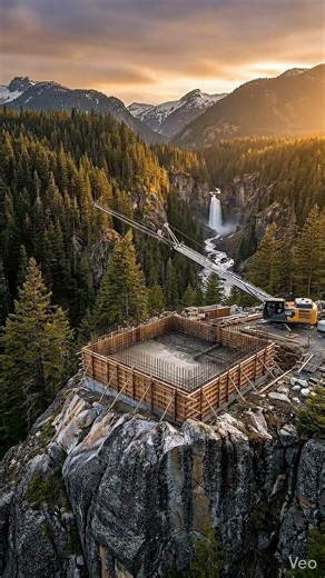 Building a Container Home on a Cliff Above a Waterfall