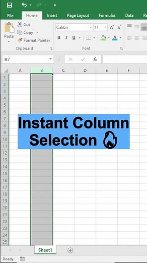 Excel Shortcut You Must Know 🔥 (Ctrl + Space & Shift + Space)