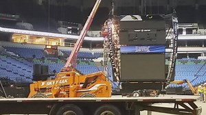 #TCRenovation Happening now: Removal of the old video board! Check out the NEW board coming soon: on.nba.com/22w8ul2 | Target Center | Facebook