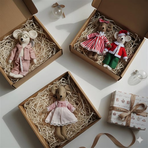 Christmas Mouse Family Sewing Pattern – Mice Clothes, 6-inch (PDF Pattern) - Etsy