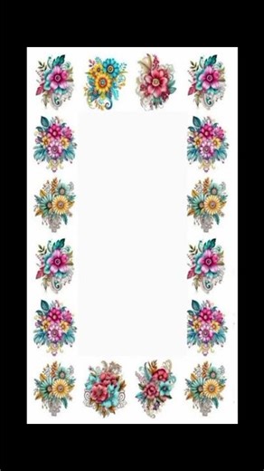 Decorative floral border frame on white background and music.