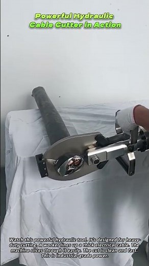 Powerful Hydraulic Cable Cutter in Action