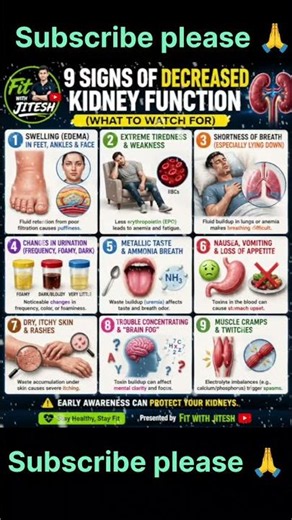 🚨 Kidney Damage Ke 9 Warning Signs | Don't Ignore These Symptoms #shortsfeed