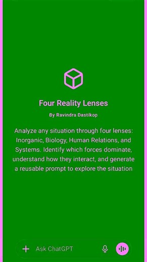 Four Reality Lenses to Understand Any Situation 🔍 #Shorts #youtubeshorts #artificialintelligence #ai