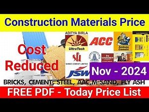 Free Pdf of today construction materials price | today material price | cement,tmt,price today