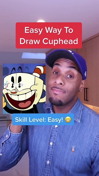 How to draw Cuphead Video Game / Netflix step by step. #cuphead #art #drawing #learnontiktok #videogames