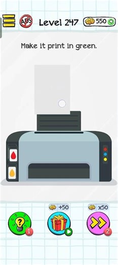 Braindom: Brain Games Test Level 247 Make it print in green