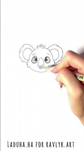 🐨🌿 How to Draw Koala 🎥 Cute Animal Art with Colors🖍 ✨ #shorts #drawing #RavlykArt