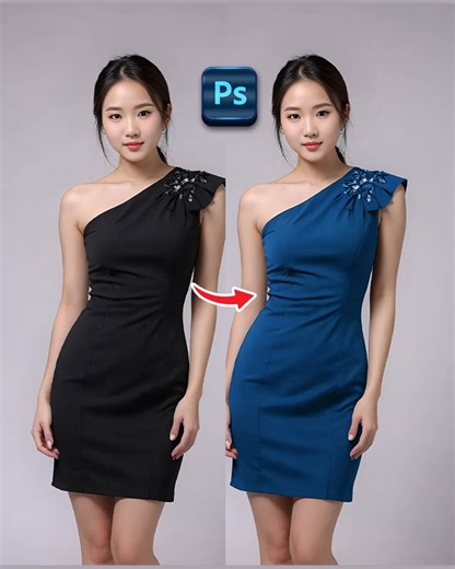 854K views · 7.9K reactions | How to change black dress color to any color in Photoshop #SmartGraphics | Smart Graphics | Facebook