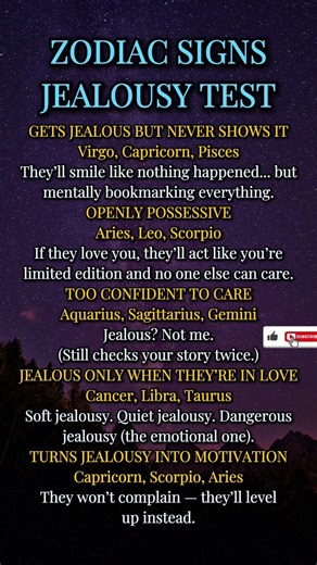 Zodiac Signs Jealousy Test | Zodiac Explained #zodiac