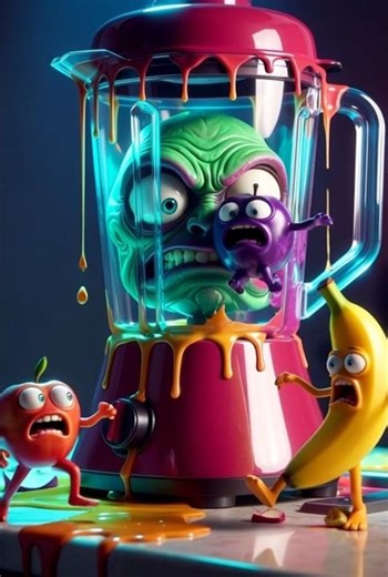 “When Kitchen Appliances Become Monsters 😳🔥 | 3D Horror Cartoon Loop”