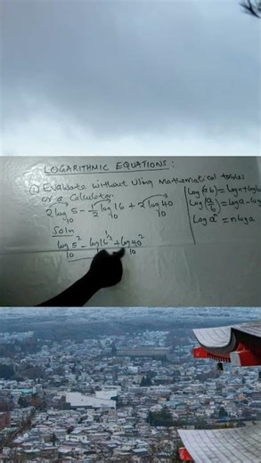 Solve Logarithmic Equation in 10 seconds !#mathematics #logarithm #calculus #algebratricks #algeria