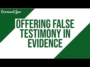 [Article 184] Offering false testimony in evidence; Criminal Law Discussion
