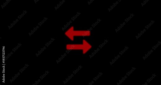 Two arrows pointing in opposite directions. arrow direction to left and right. directional arrow icon animation