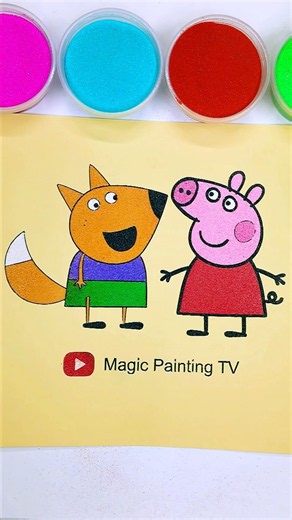 Freddy Fox & Peppa Pig🐷🦊#trending #cartoon #peppapig #forkids #shortfeed #kids #magicpaintingtv
