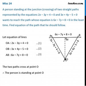 Misc 23 - A person standing at junction of two straight paths