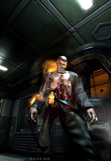 Game Burning zombie demon shader & lighting effects ,2004 games could do that #doom3 #gaming #shorts