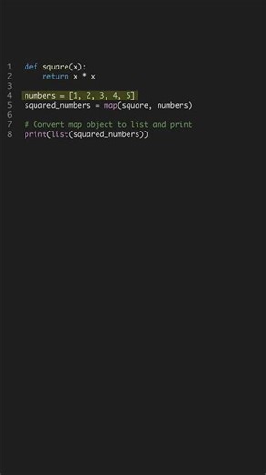 Use Python's Map to Transform Lists Easily #shorts