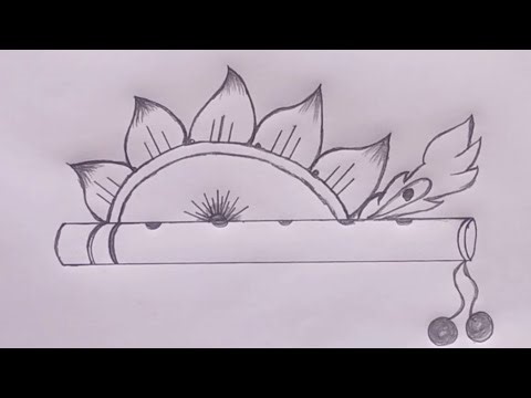 🎵 Beautiful Bansuri Drawing | Easy Flute Art for Beginners