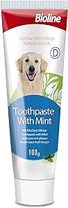 Bioline Dog Toothpaste Teeth Cleaning Tartar Control Toothpaste for Dogs Eliminates Bad Breath Mint Flavor