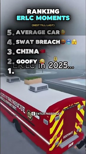 Top 5 ERLC Moments #erlc #roblox #robloxedit #emergencyresponse