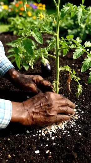 Why Gardeners Put Crushed Eggshells Around Tomato Plants #Eggshells #OrganicGardening #gardening