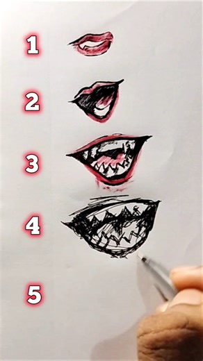 Drawing Five different types of Mouth ✨ #tutorial #howtodraw #drawing