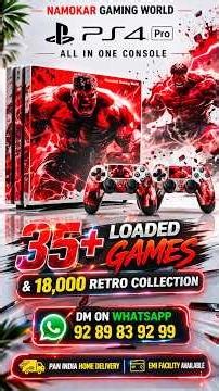 PS4 PRO JB Red Hulk Edition Dual Controller Bundle With 35+ Loaded Games & 18,000 Retro Collection