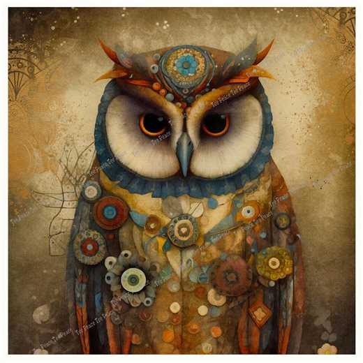 Gypsy Owl Fabric Panel, Quilt Sewing Square, Multiple Sizes, Fc2g - Etsy