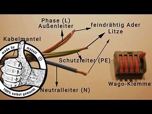 Connecting a lamp - connecting several lamps with one cable connection (Wago terminal)