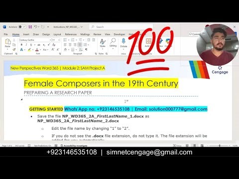 New Perspectives Word 365 | Module 2: SAM Project A #FemaleComposers #wordmodule2