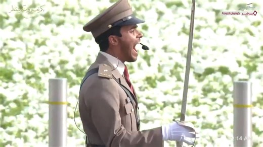 The parade leader for the marching column of the Qatari Armed Forces #Qatar | #NationalDay | Qatar Tribune