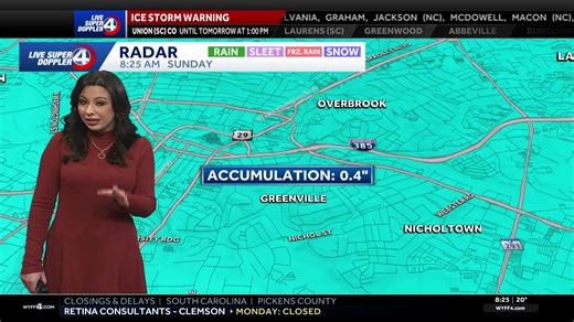 Ice has started to accumulate in our area. Watch for the latest forecast and current conditions. WYFF News 4 has got you covered. | WYFF News 4
