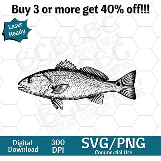 Redfish SVG PNG, Vector Graphic, Laser Engraver, Cnc, Clip Art, Laser Ready, Cutting Boards, Personalized Gifts - Etsy
