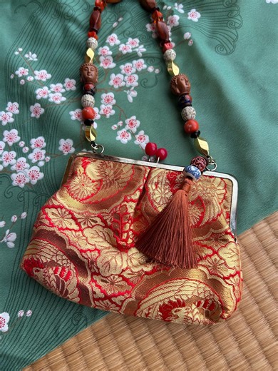 Vintage Japanese Kimono Kiss-lock Purse, Remade Asian Style Accessory - Etsy