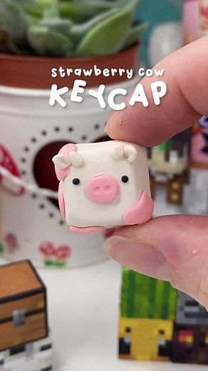 DIY Strawberry Cow Keycap Tutorial | Handmade Clay Keycaps