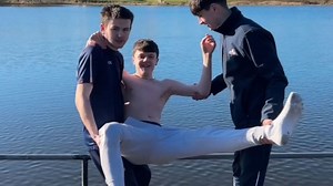 Lads take on 'Ice Bucket Challenge' but things get hilariously out of hand