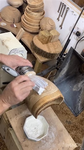 Jason Wilkins on Instagram: "A video showing my liming process. I’m using lime putty which is readily available. Remove when dry with a soft wire brush. #woodturningvideo #woodturning #lovetheprocess"