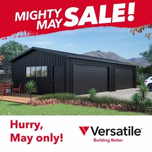 Our Mighty May Sale is on now! Save big with 15% off all kitset Garages and Farm Buildings*. Build with a brand you can trust. Call 04 233 9528 to talk to the Versatile Wellington team today. *Terms, conditions, and exclusions apply. | Versatile | Facebook