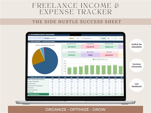 Freelance Income & Expense Tracker - Etsy