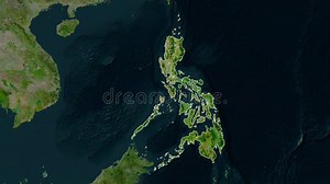 Philippines Map - Solid. Regions. Satellite. Labels Stock Video - Video of round, regional: 384235365