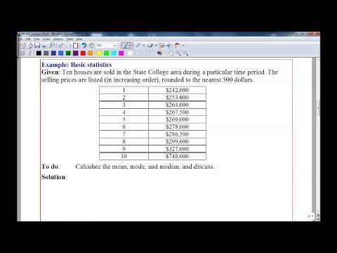 Basic Statistics Example Problem