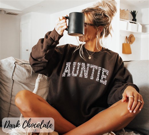 Auntie Sweatshirt, Leopard Print Aunt Shirt, New Aunt Gift - Etsy